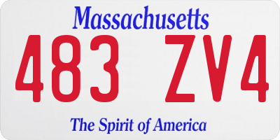 MA license plate 483ZV4