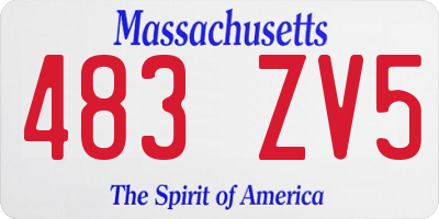 MA license plate 483ZV5