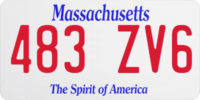 MA license plate 483ZV6