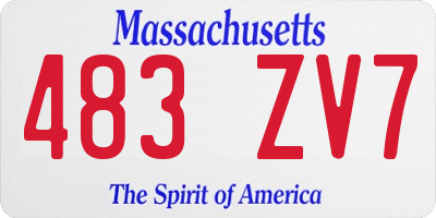 MA license plate 483ZV7