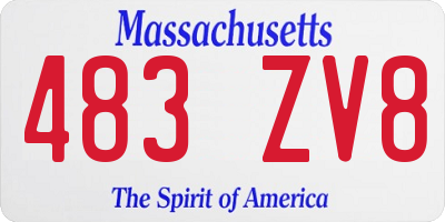 MA license plate 483ZV8