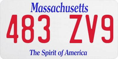 MA license plate 483ZV9