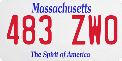MA license plate 483ZW0