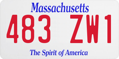 MA license plate 483ZW1