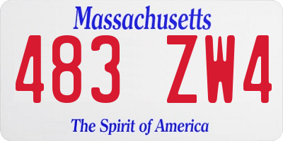 MA license plate 483ZW4