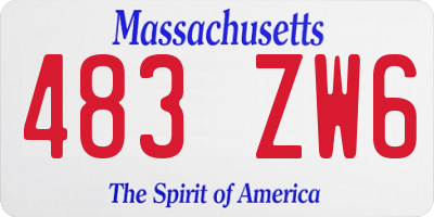 MA license plate 483ZW6