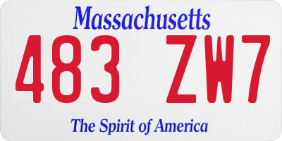 MA license plate 483ZW7