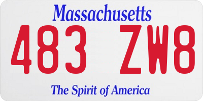 MA license plate 483ZW8