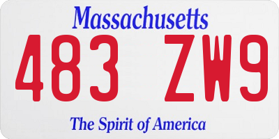 MA license plate 483ZW9