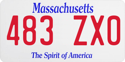 MA license plate 483ZX0