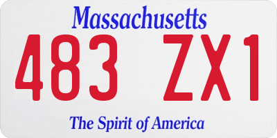 MA license plate 483ZX1