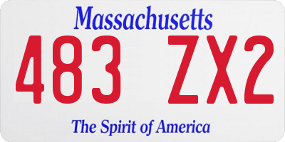 MA license plate 483ZX2
