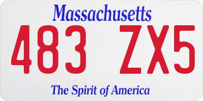 MA license plate 483ZX5