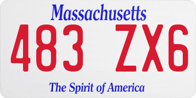 MA license plate 483ZX6