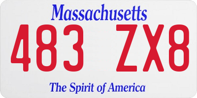 MA license plate 483ZX8