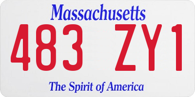MA license plate 483ZY1