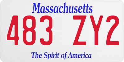 MA license plate 483ZY2