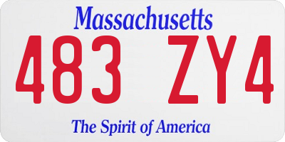 MA license plate 483ZY4