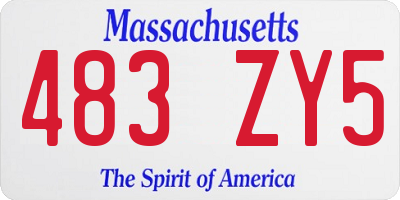 MA license plate 483ZY5