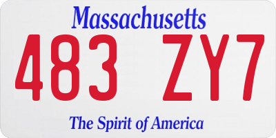 MA license plate 483ZY7
