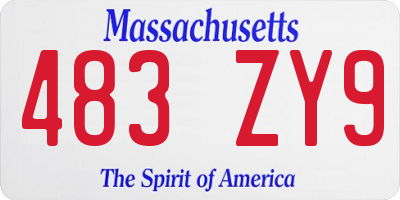 MA license plate 483ZY9