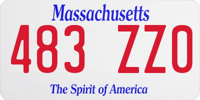 MA license plate 483ZZ0