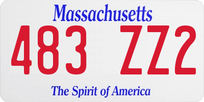 MA license plate 483ZZ2