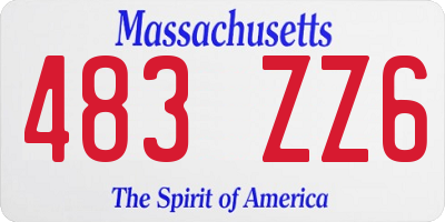 MA license plate 483ZZ6