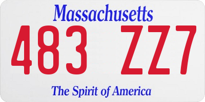 MA license plate 483ZZ7