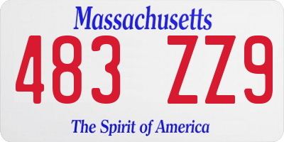 MA license plate 483ZZ9