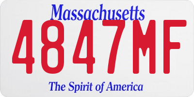 MA license plate 4847MF