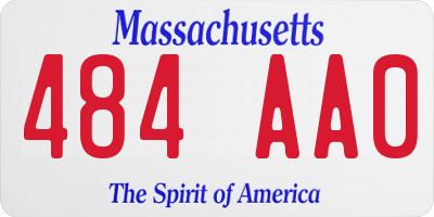 MA license plate 484AA0