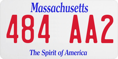 MA license plate 484AA2