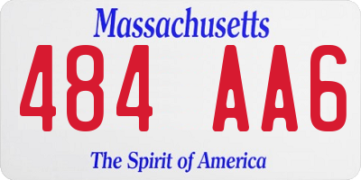 MA license plate 484AA6