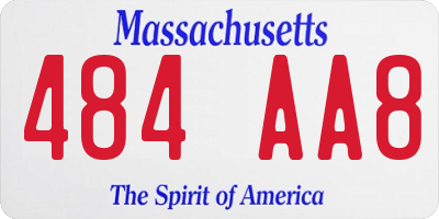 MA license plate 484AA8