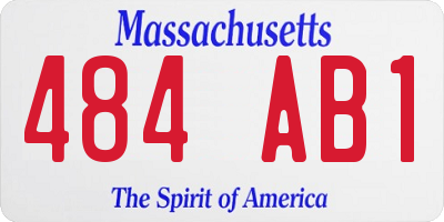 MA license plate 484AB1