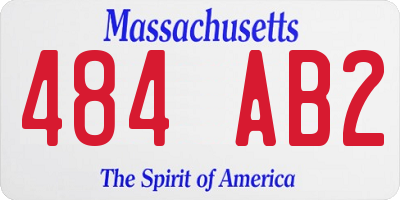MA license plate 484AB2