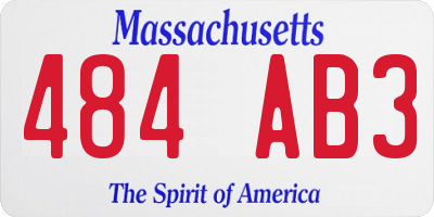 MA license plate 484AB3