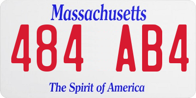 MA license plate 484AB4