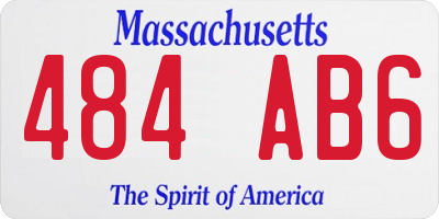 MA license plate 484AB6
