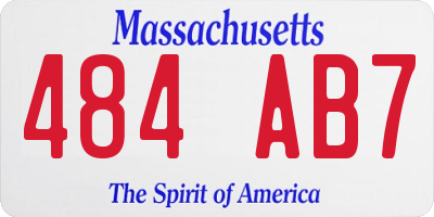 MA license plate 484AB7