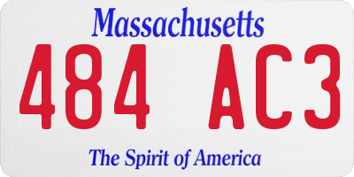 MA license plate 484AC3