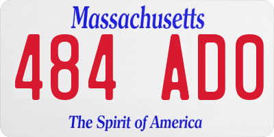 MA license plate 484AD0