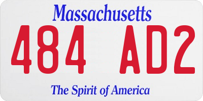 MA license plate 484AD2