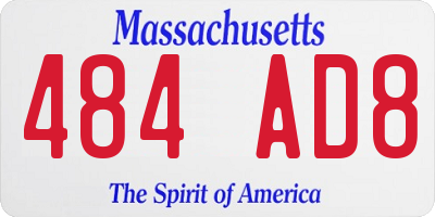 MA license plate 484AD8