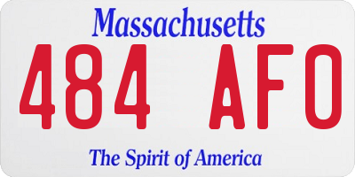MA license plate 484AF0