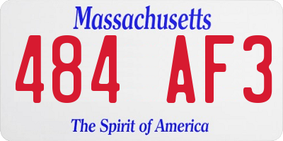 MA license plate 484AF3