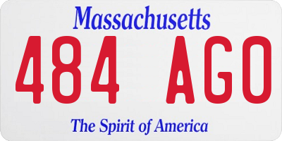MA license plate 484AG0