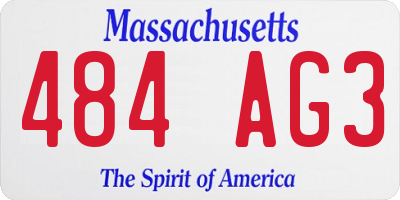 MA license plate 484AG3