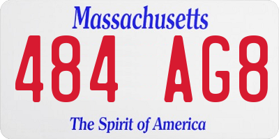 MA license plate 484AG8